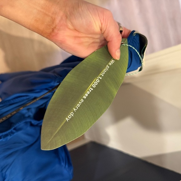 Farm Rio Blue Satin Long Sleeve Cut Out Knot Royal Blue Midi Dress Sz Small NWT - Picture 16 of 16